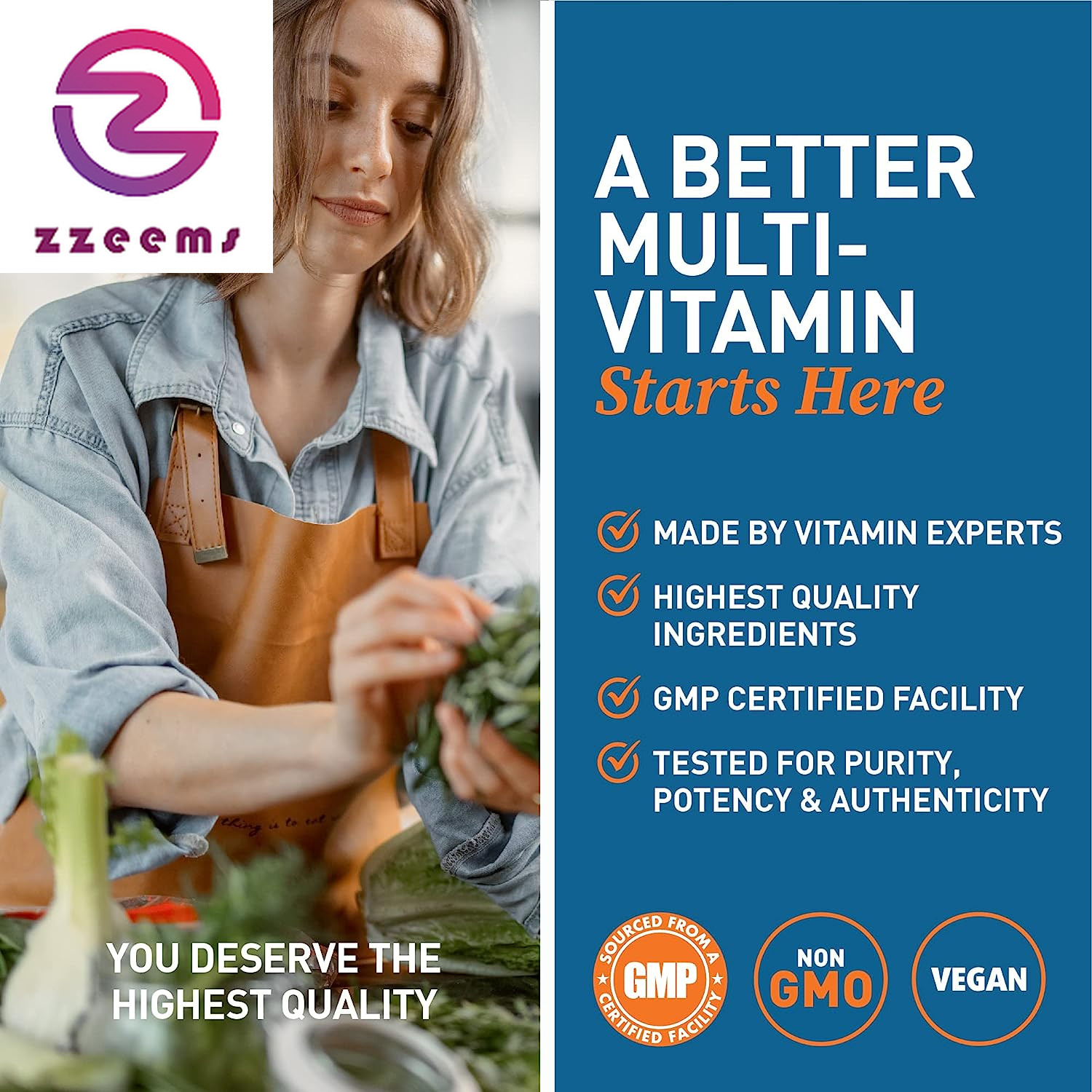 Adult Multivitamin for Women & Men, Energy & Immune Support from 42 Fruits & Veg