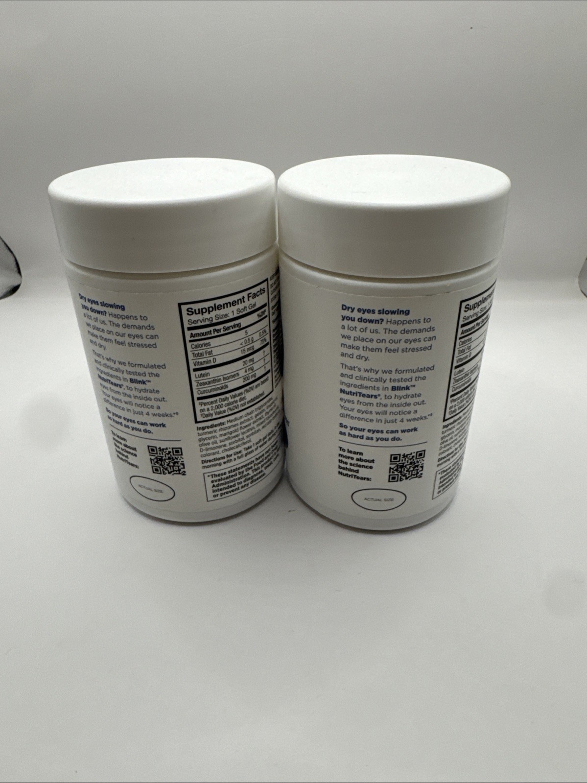 Lot (2) Blink BAUSCH+LOMB nutritears SUPPLEMENT For Dry Eyes 50 Tab. Exp 10/27
