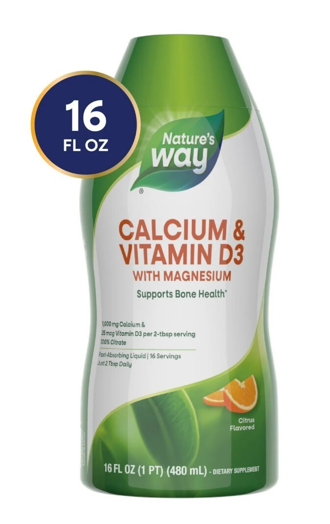 Nature’s Way Calcium & Vitamin D3 Liquid Citrus 16 fl oz x 4 PACK****