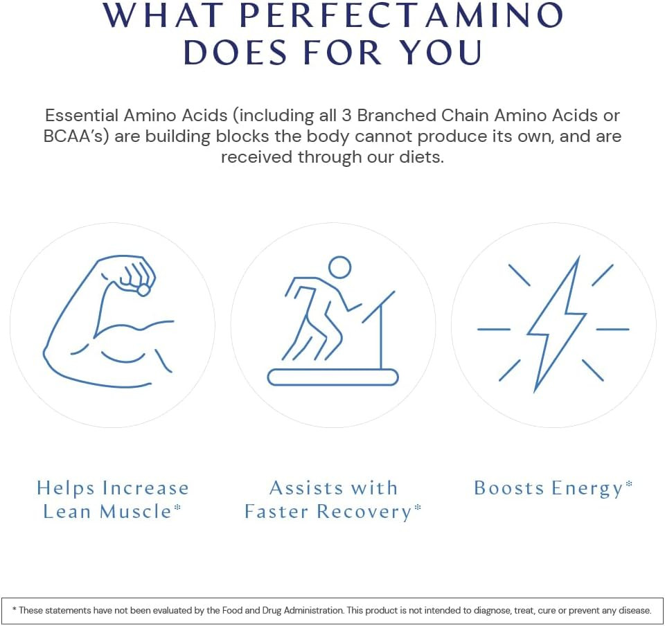 Perfectamino Easy to Swallow Tablets, Essential Amino Acids Supplement with Bcaa