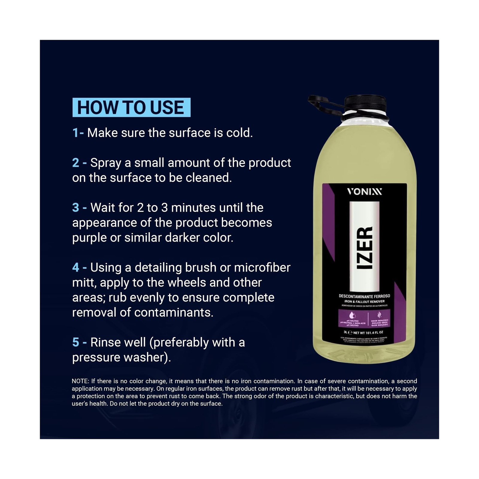 Vonixx Izer Iron Remover| pH-Neutral, Non-Acidic Formula | Easy Application |…