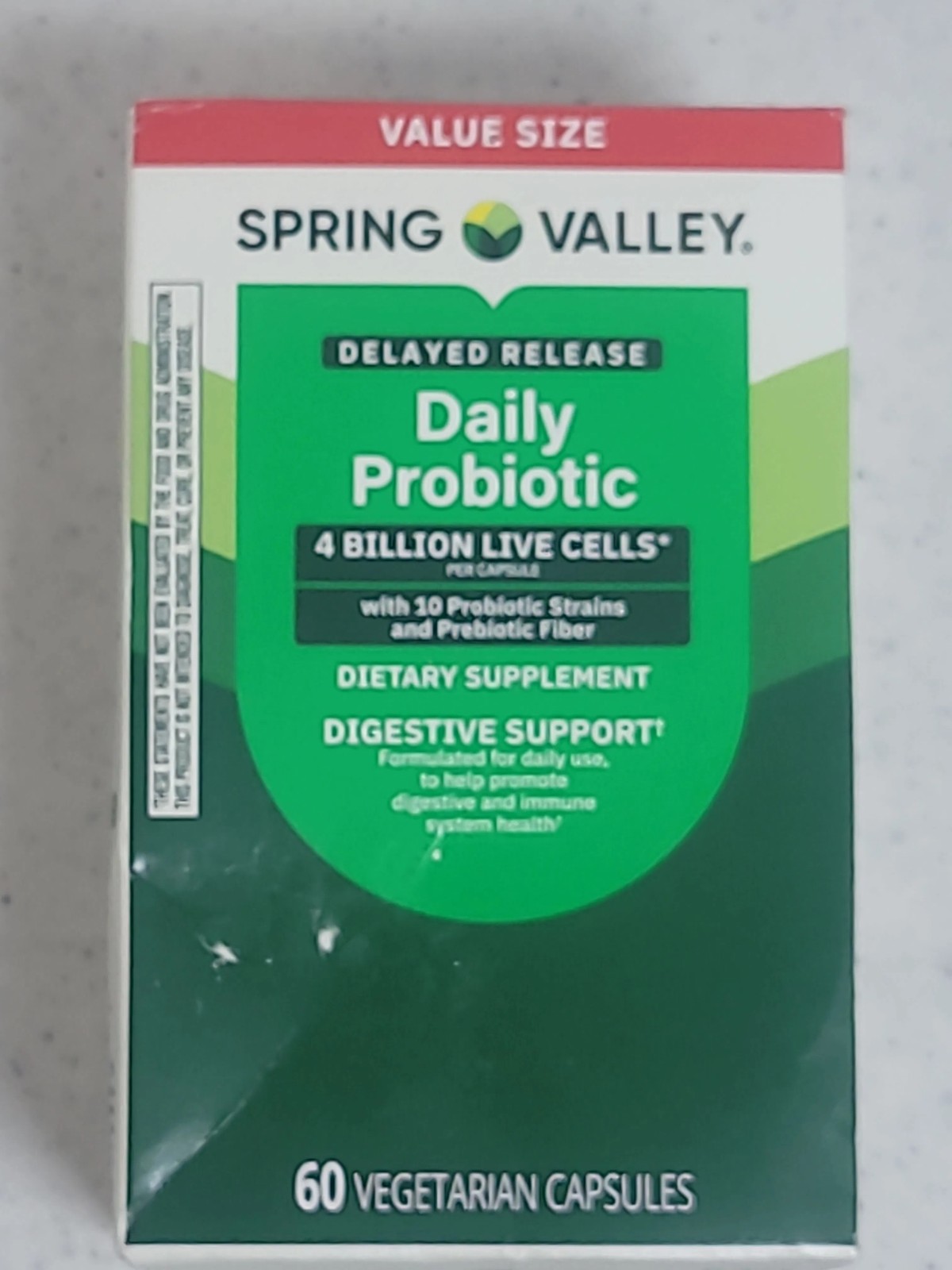 Spring Valley Daily Probiotic Delayed Release 4 Billion CFU 10 Strains 60 Caps