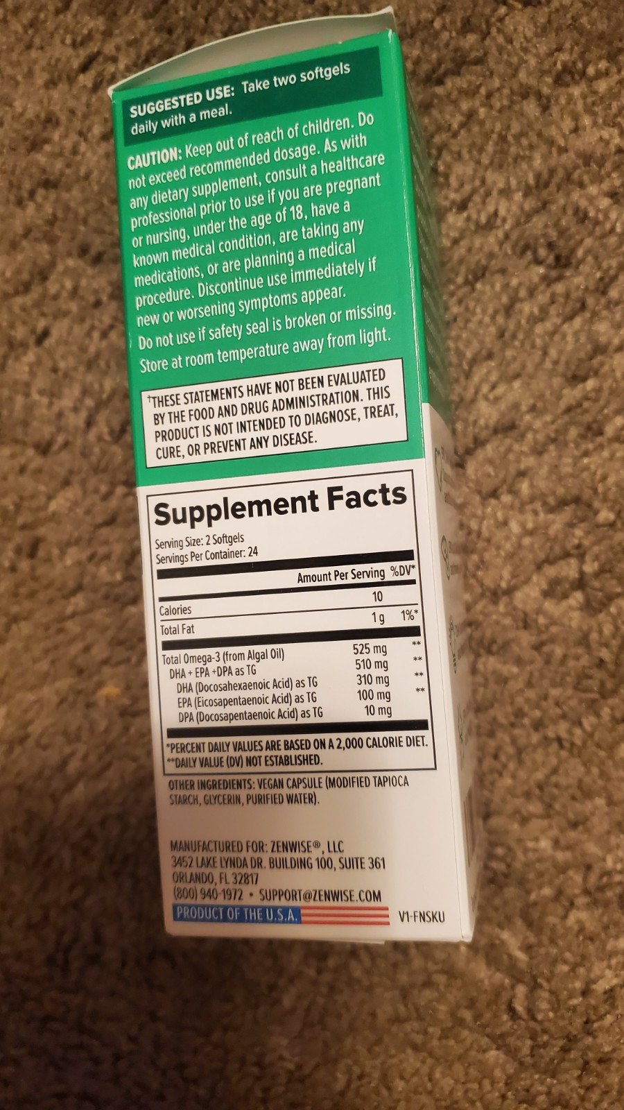 Zenwise Health Vegan Omega 3 Supplement – Fish Oil Alternative