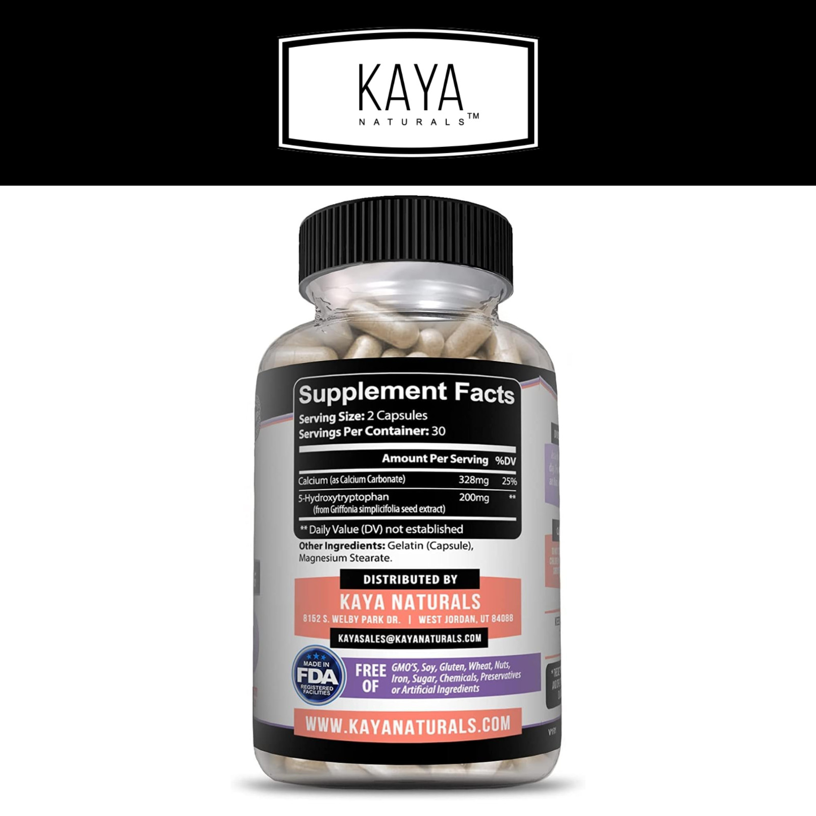 5-HTP 60Ct, Serotonin Support for Sleep and Stress, Supports Weight Loss, 5HTP