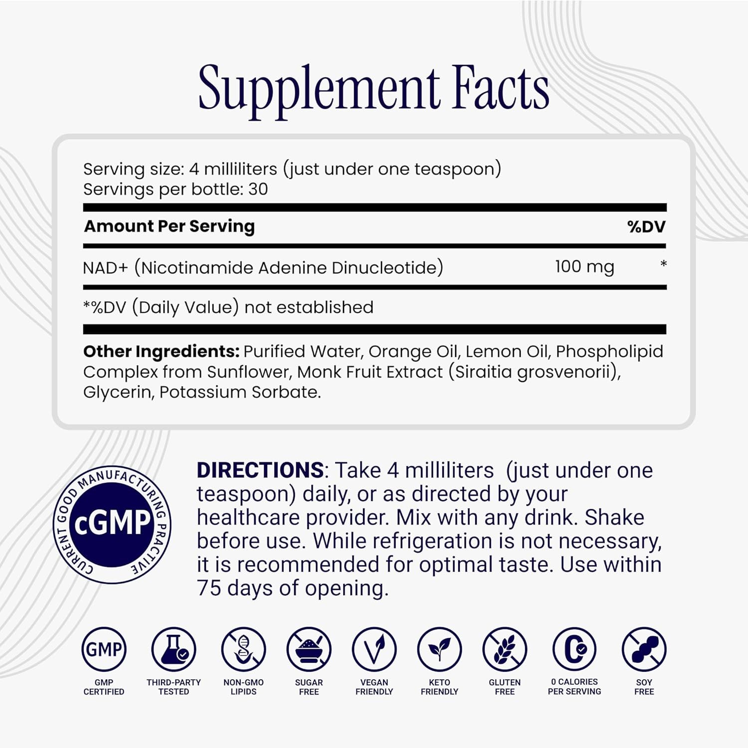 Rho Nutrition Liposomal NAD+ 4 fl oz Ultra-High Absorption Liquid Supplement 3PK