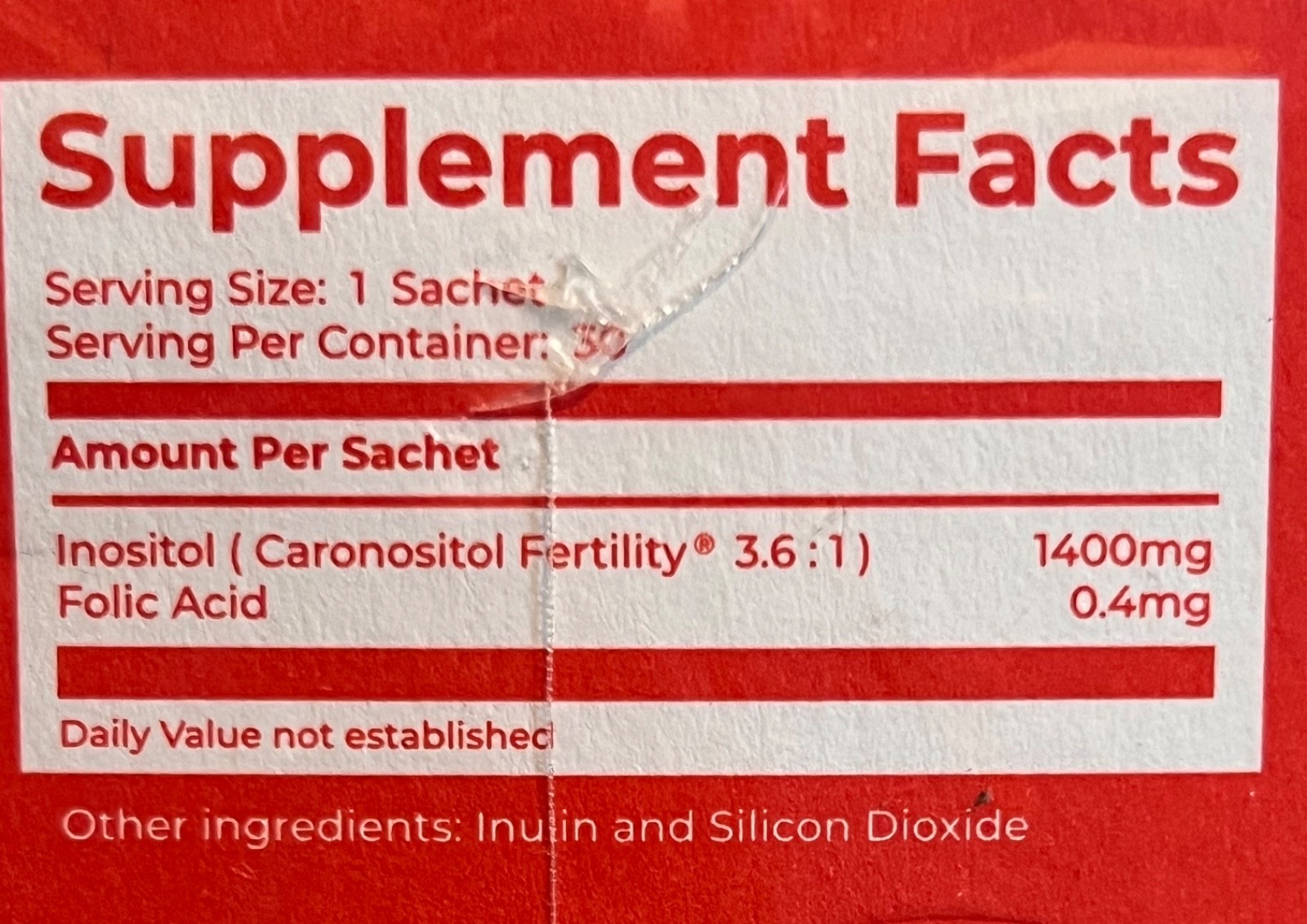 Concevoir Inositol & folic acid Fertility supplement 30 Days Supply Free Ship