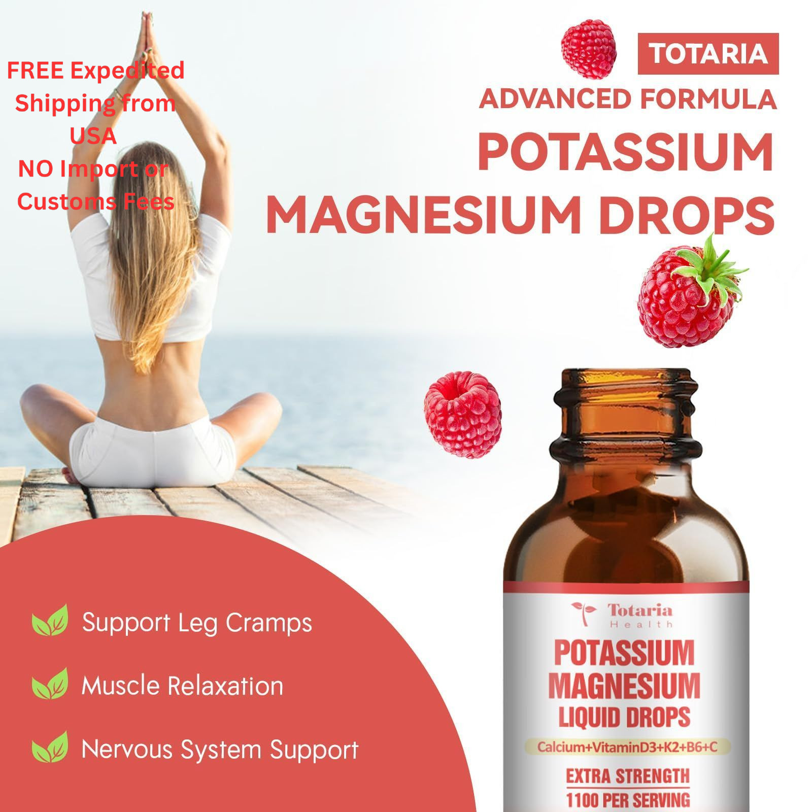 Potassium Magnesium Supplement Liquid Drops – High 2 Fl Oz (Pack of 1)
