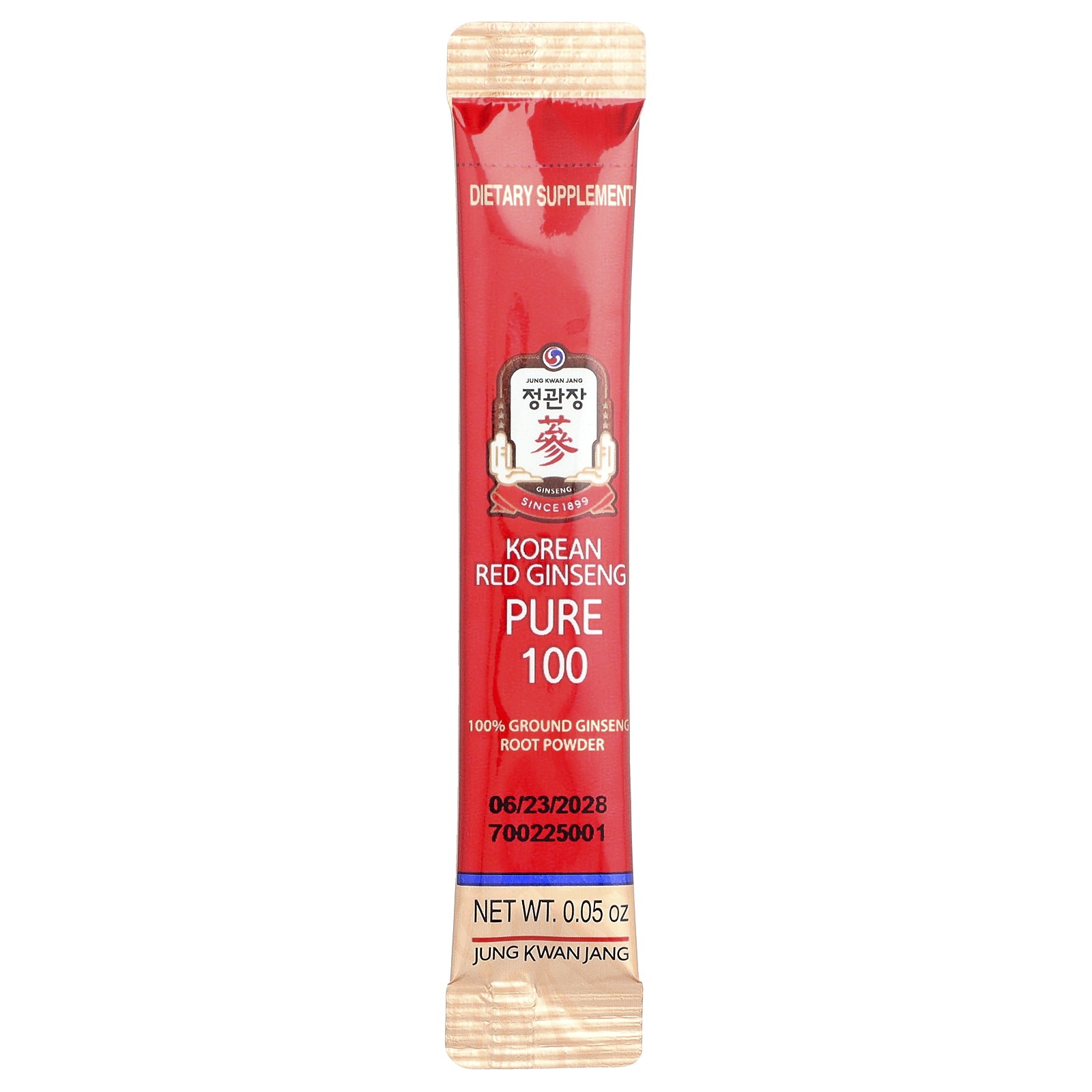 Korean Red Ginseng, Pure 100, 28 Sticks, 0.05 oz (1.5 g) Each