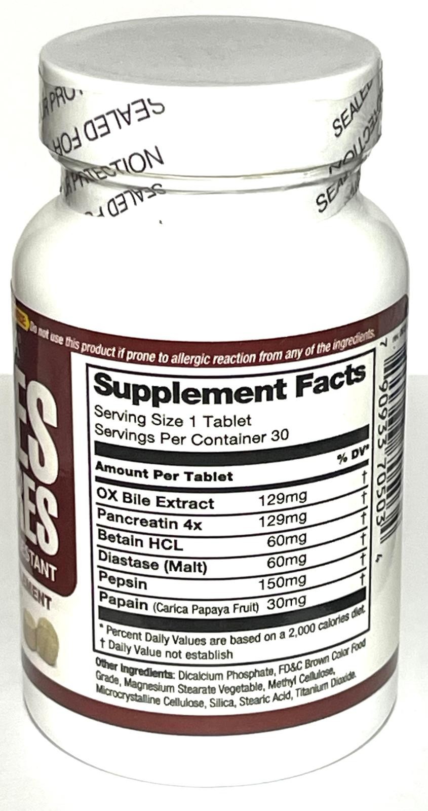 Sales Biliares 30 Digestive Enzymes Ox Bile Pancreatin Enzimas Digestivas 2025