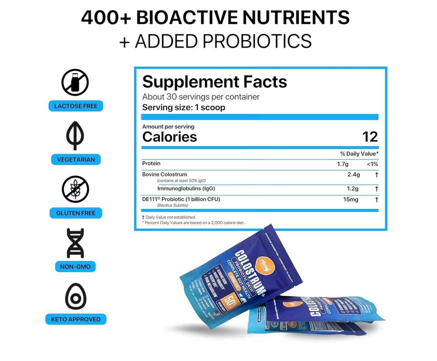 Moogi Performance+ Colostrum+DE111® Probiotic-30-D/Supply-Advanced Gut Grass Fed
