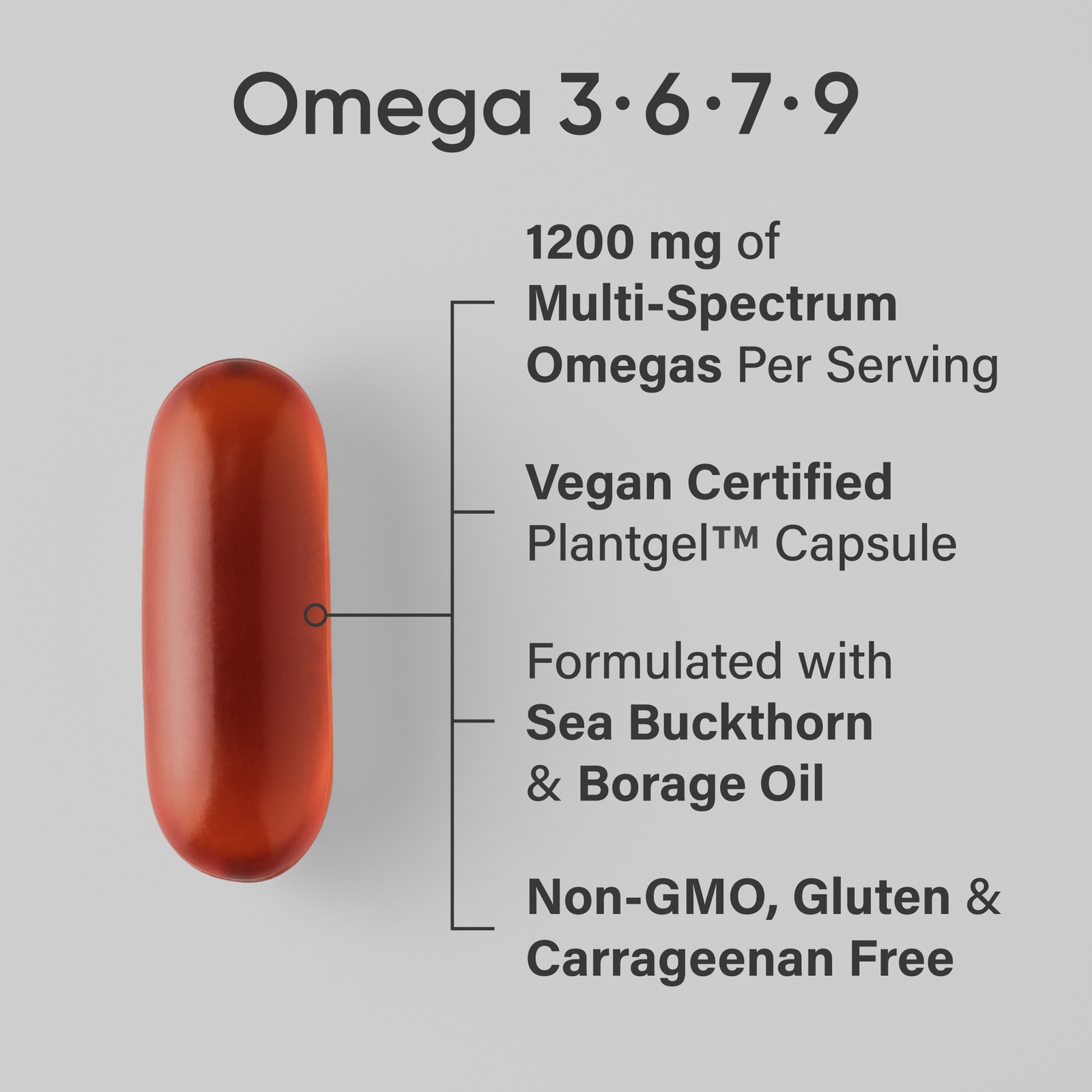 Vegan Omega 3-6-7-9 Supplement (90 Softgels) – Plant-Based, Heart & Skin Health
