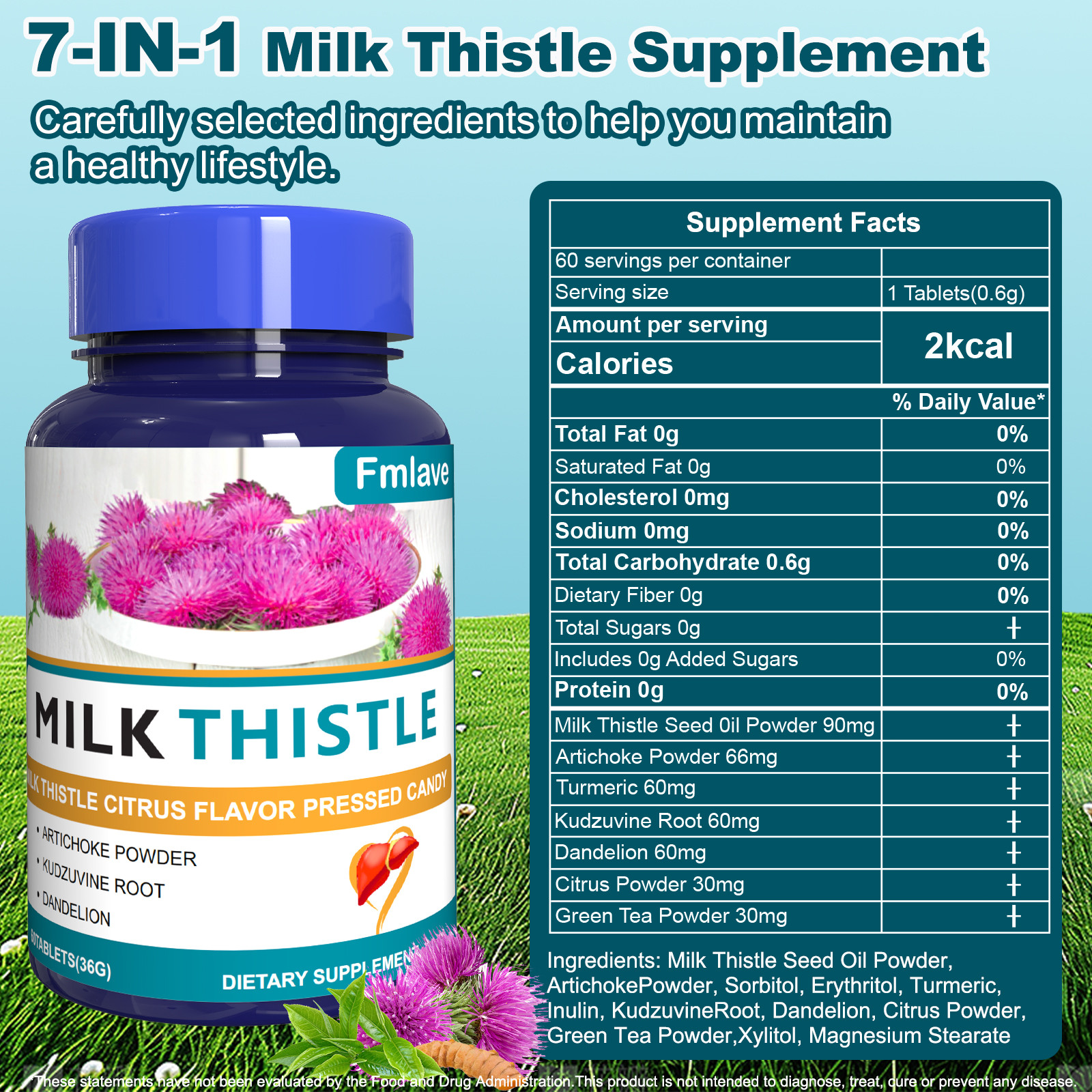 Liver Cleanse Detox Repair Formula w/Turmeric, Milk Thistle, Dandelion Artichoke