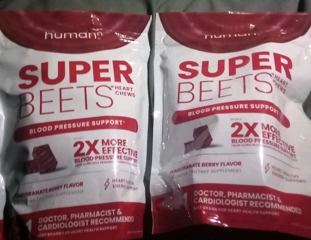 HumanN Super Beets Heart Blood Pressure Support Lot of 2 – 60 Per Bag/120 Total
