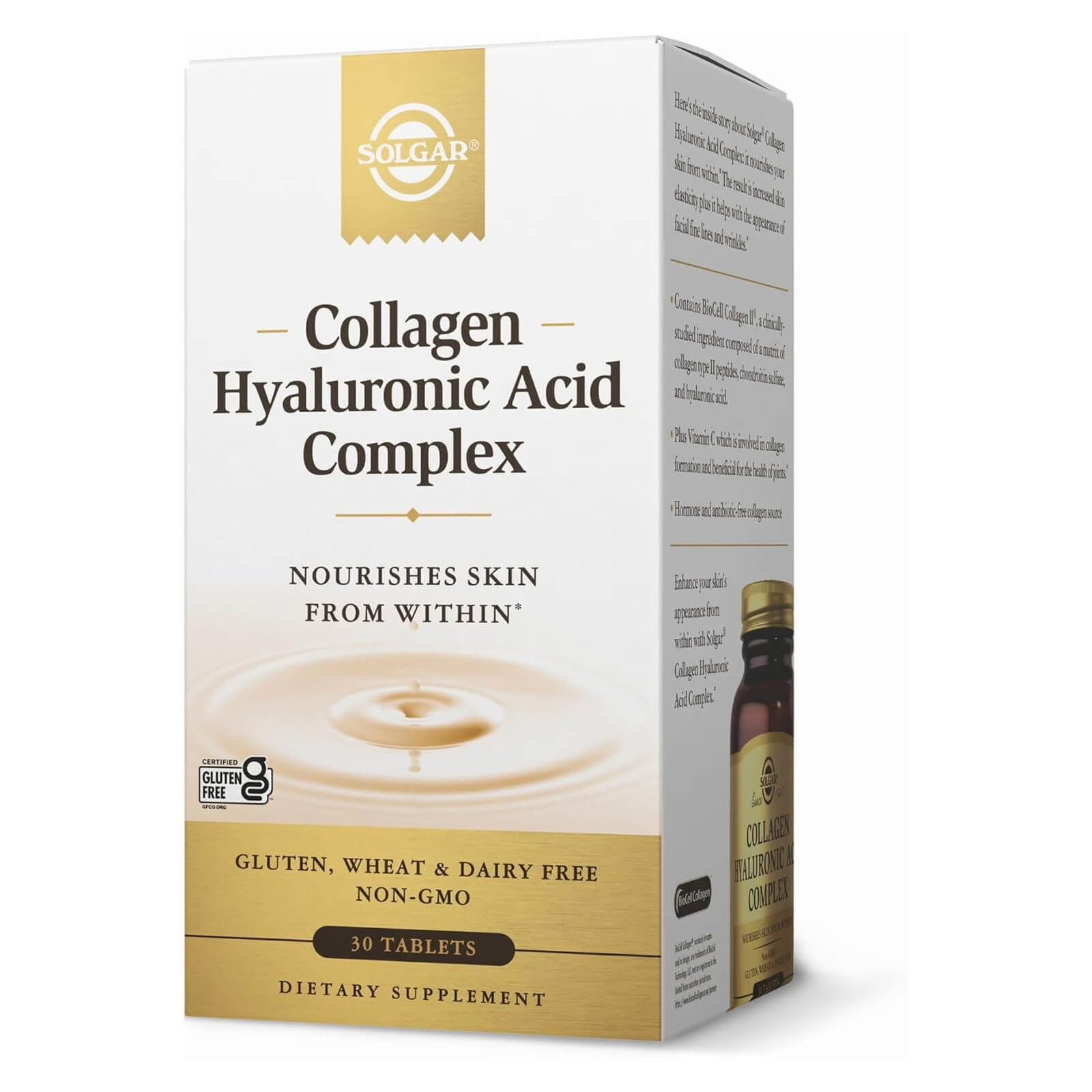 SOLGAR Collagen Hyaluronic Acid Complex 30 Tablets