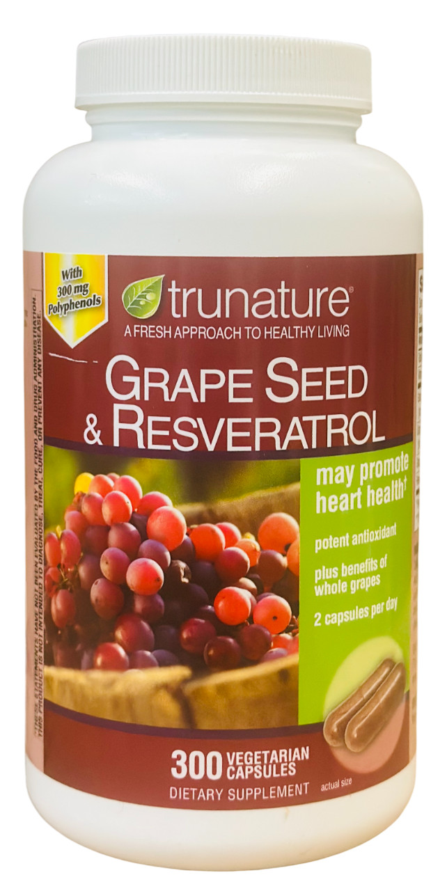 trunature 300ct Grape Seed and Resveratrol Tablets, Exp:05/27
