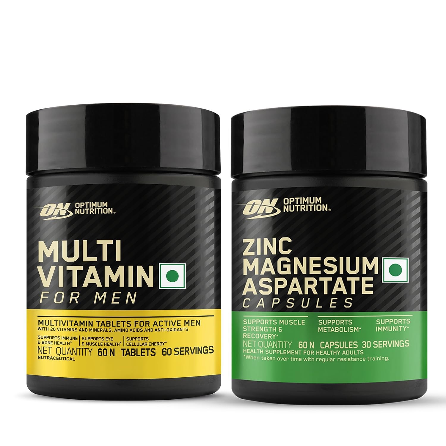 Optimum Nutrition Multivitamin & Zinc Magnesium Aspartate for Men – 60 Capsules