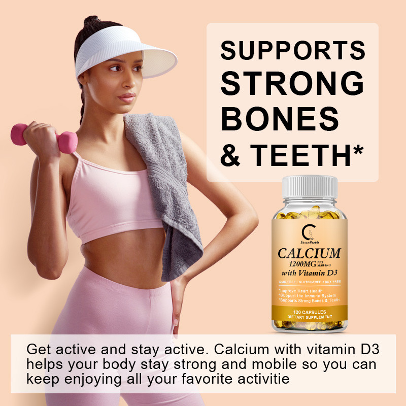 Calcium with Vitamin D3 1200mg & 1000IU -Bone Health Supplement,120 Capsules