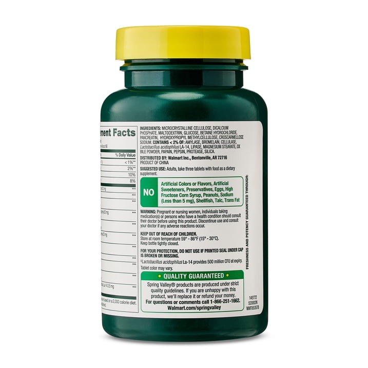 (3 pack) Spring Valley Probiotic Multi-Enzyme Digestive Formula Tablets, 200 CT