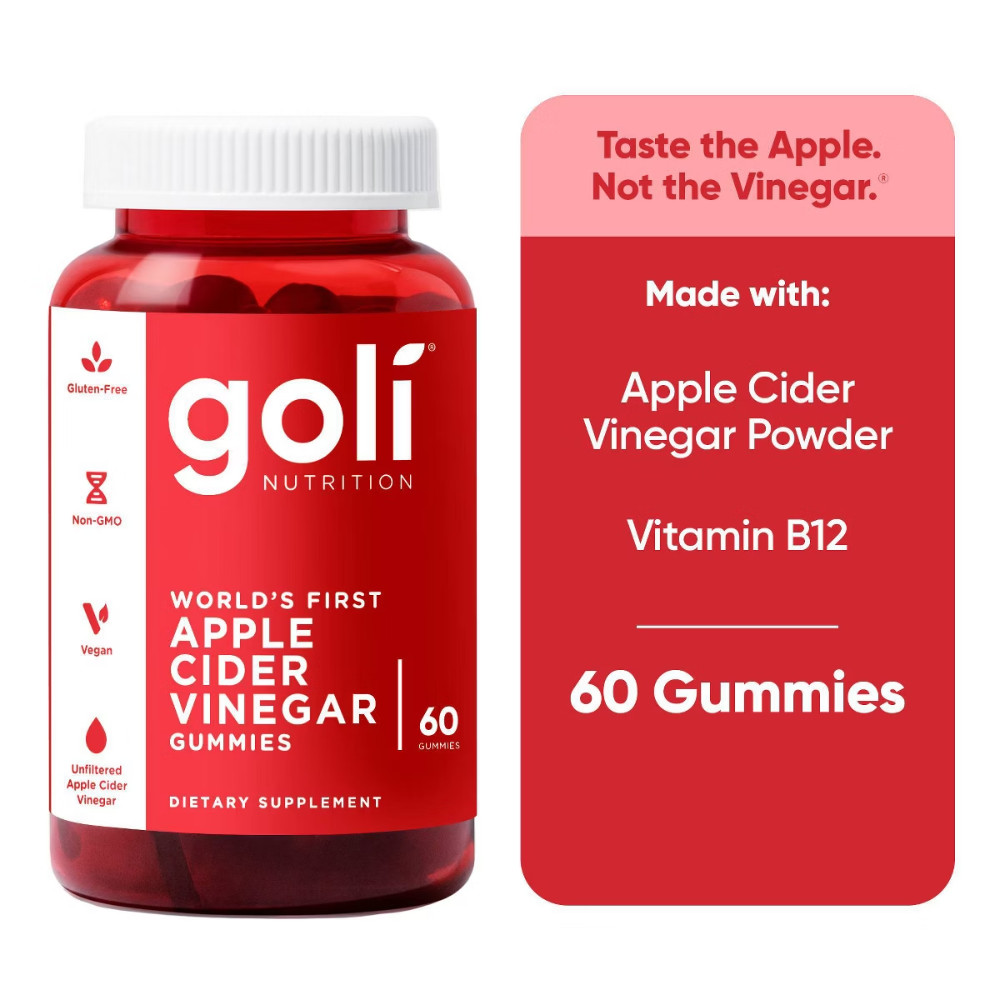 Goli Nutrition Apple Cider Vinegar Vegan Gummies – 60ct 500mg per Serving
