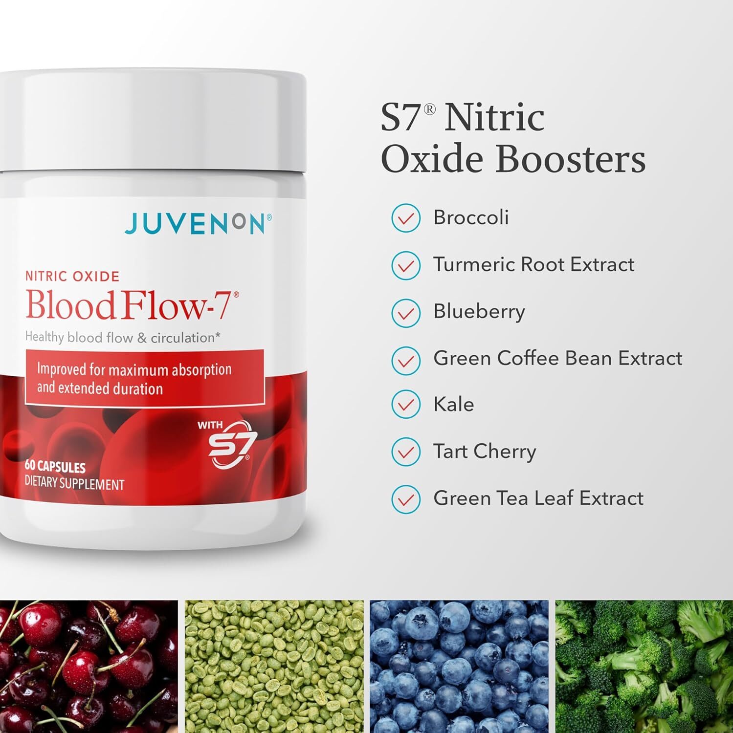 BloodFlow-7 Juvenon New & Improved Blood Circulation 60 Softgelsules fresh