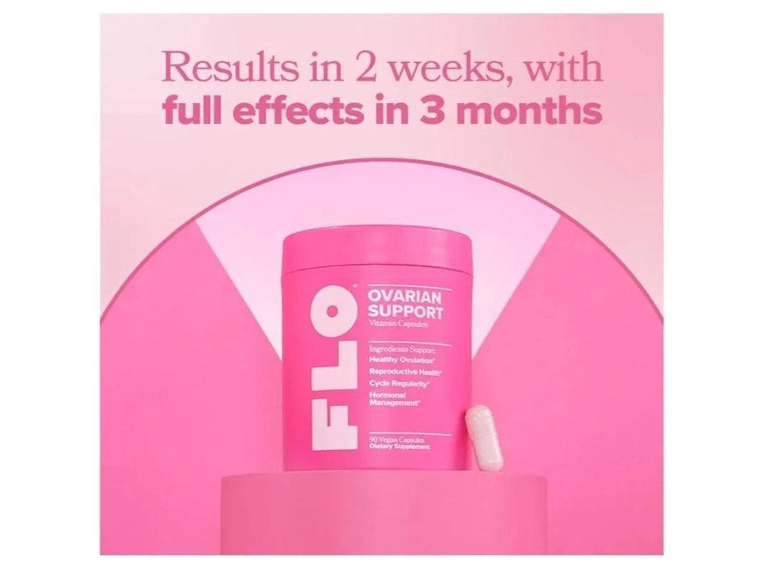 FLO Ovarian Support Vitamin 90 Vegan Capsules Supplement Hormone Balance UK