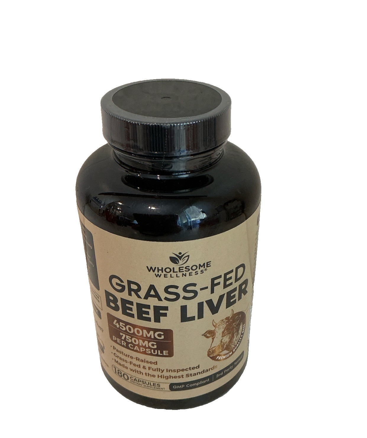 Grass Fed Desiccated Beef Liver 180 Capsules (750mg Each) – Iron, Vitamin A, B12