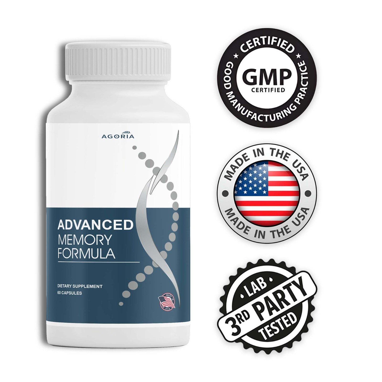 (6 PACK) Advanced Memory Formula Best Natural Brain Dietary Supplement