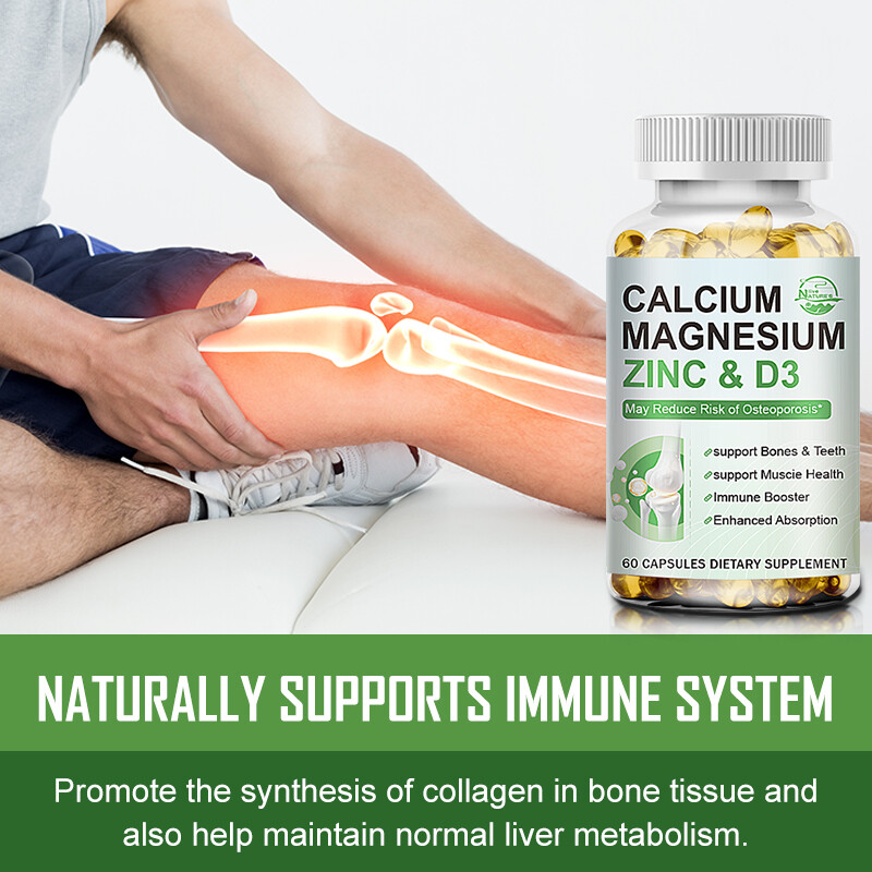 240PCS Calcium Magnesium Zinc Capsules – Support Bone Strength & Muscle Function