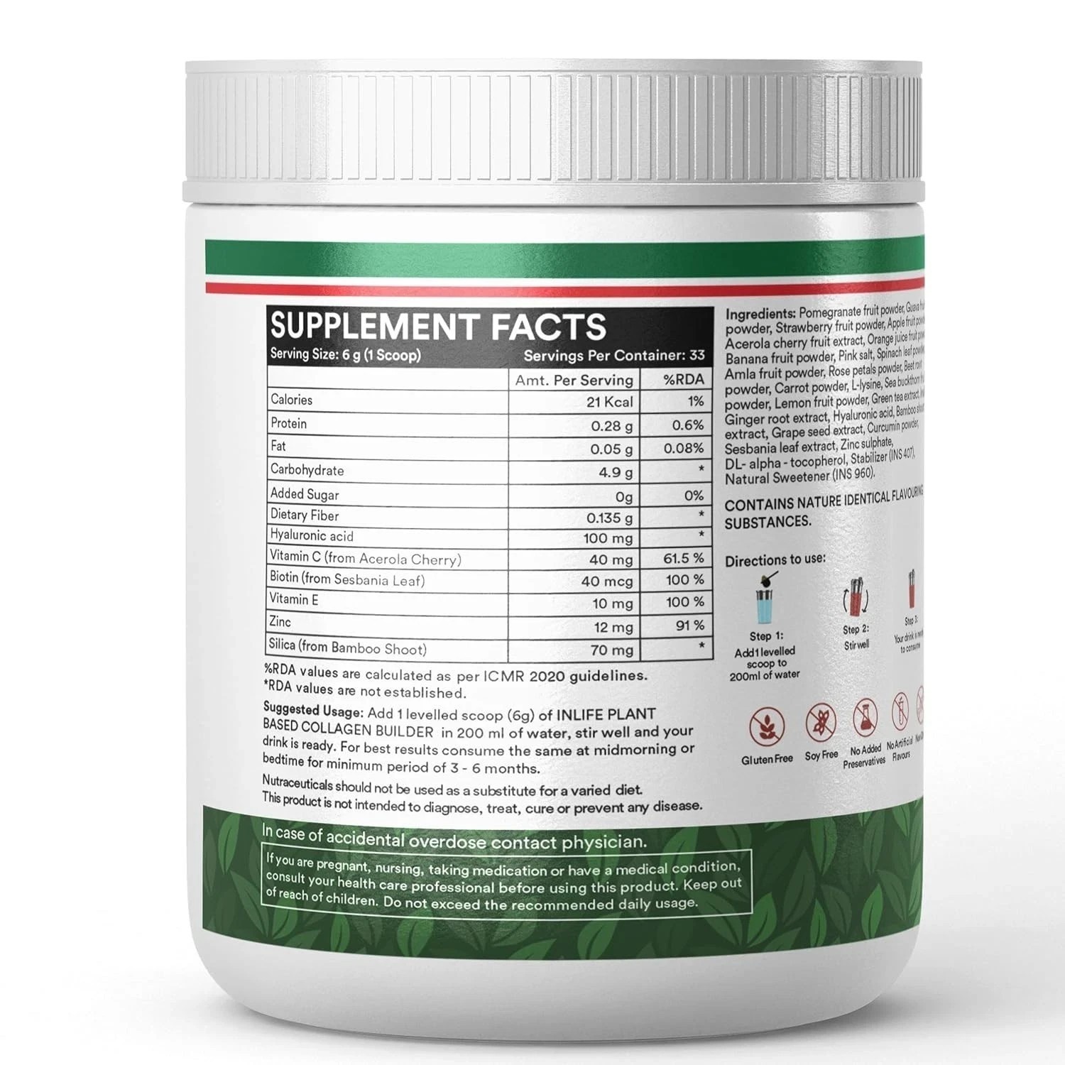 INLIFE Collagen Builder Supplements For Women and Men 200g (Fruit Punch) D193