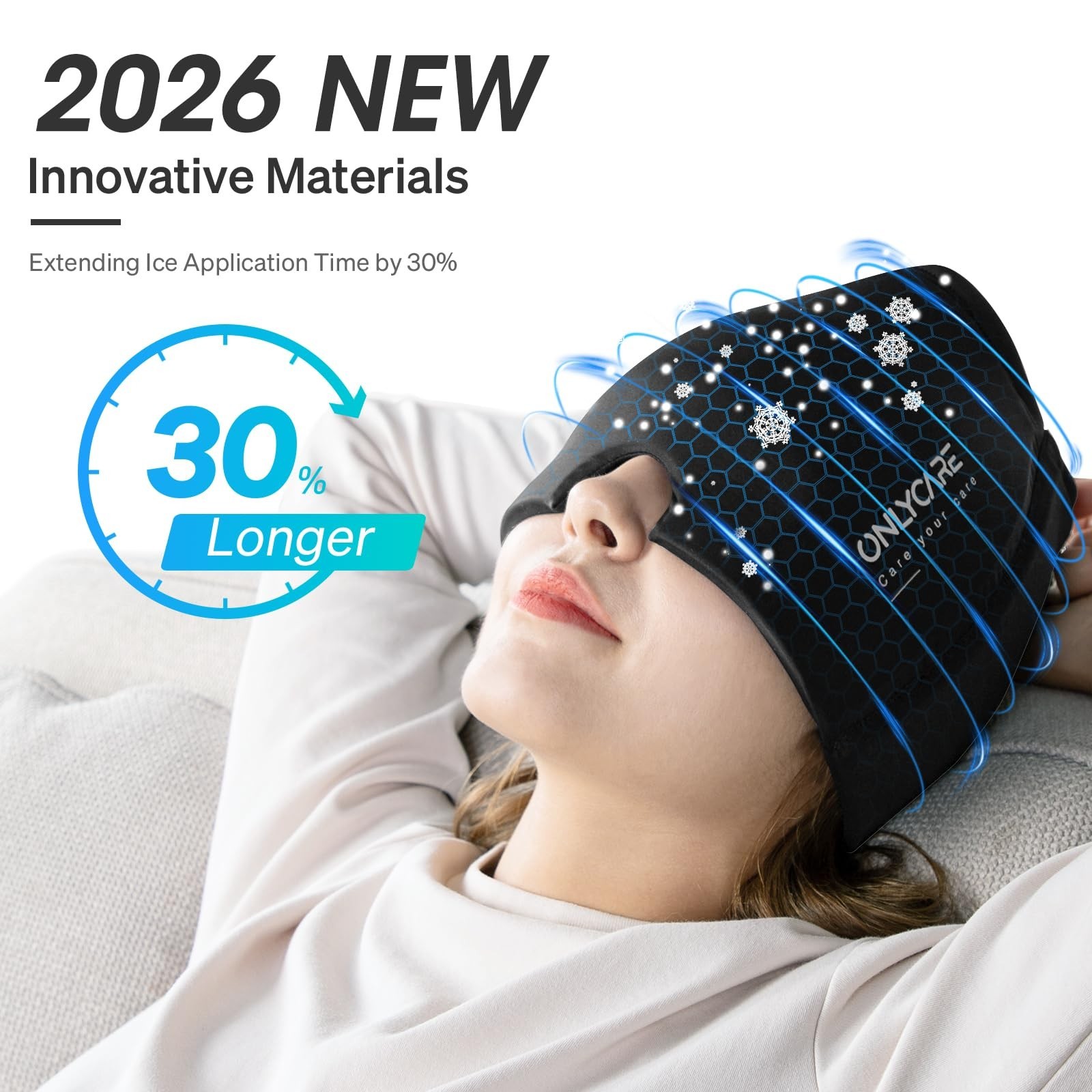 ONLYCARE Migraine Relief Cap, Upgraded Odorless Migraine LCE Head Wrap, Heada…