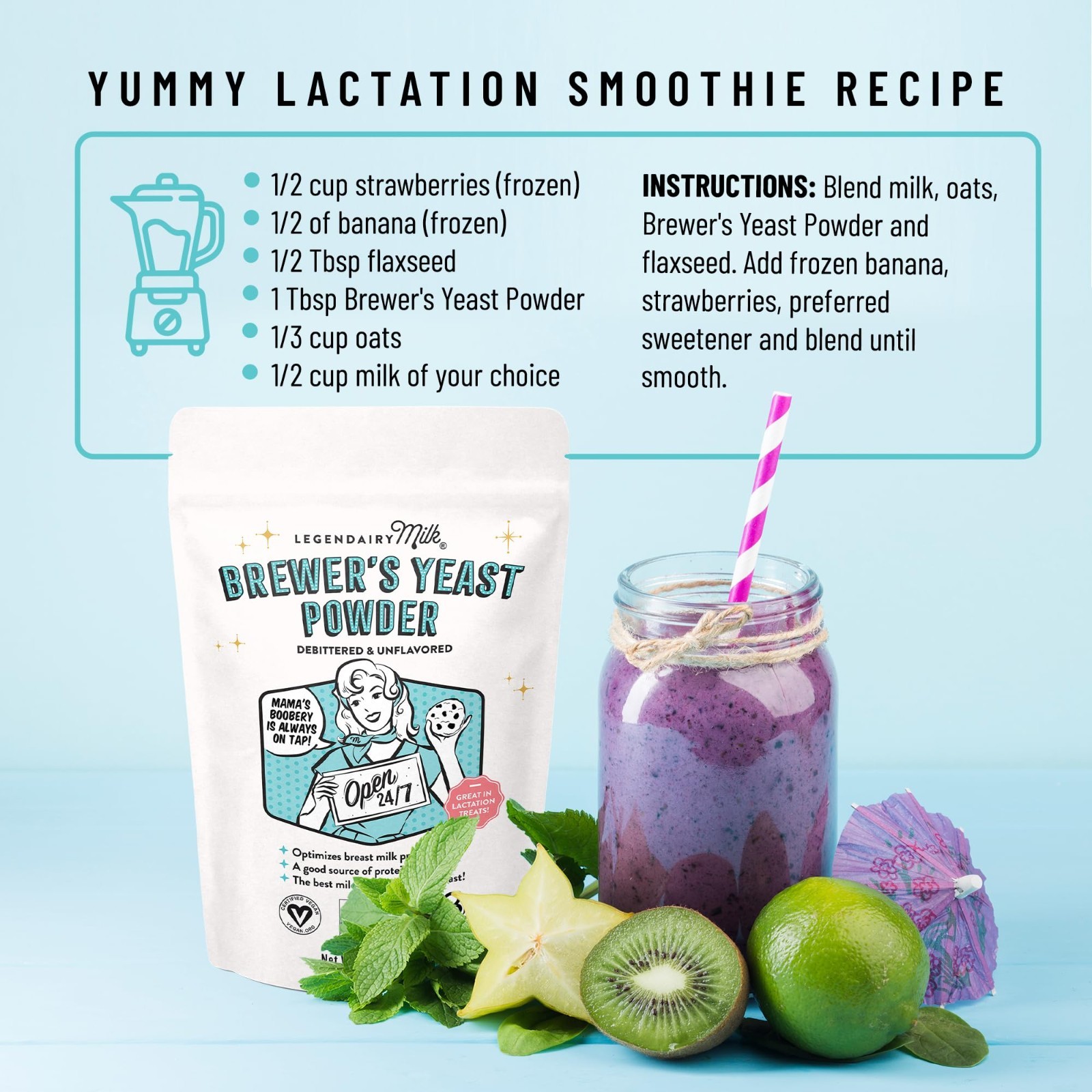 Lactation Support Brewer’s Yeast Powder 16 oz | Vegan, Gluten-Free, Non-GMO, Ide