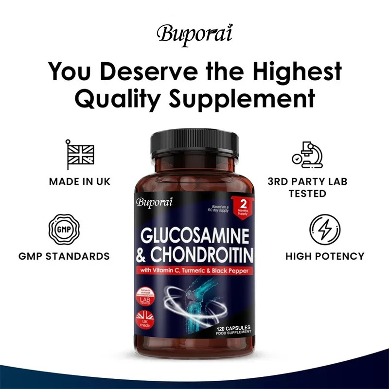 Glucosamine and Chondroitin 120pcs,Protects Cartilage, Bone and Joint Health