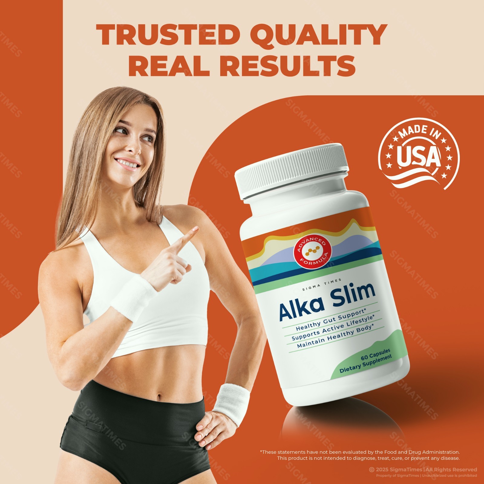 Alka Slim Capsules, AlkaSlim Weight Loss Natural Supplement Pills 60ct