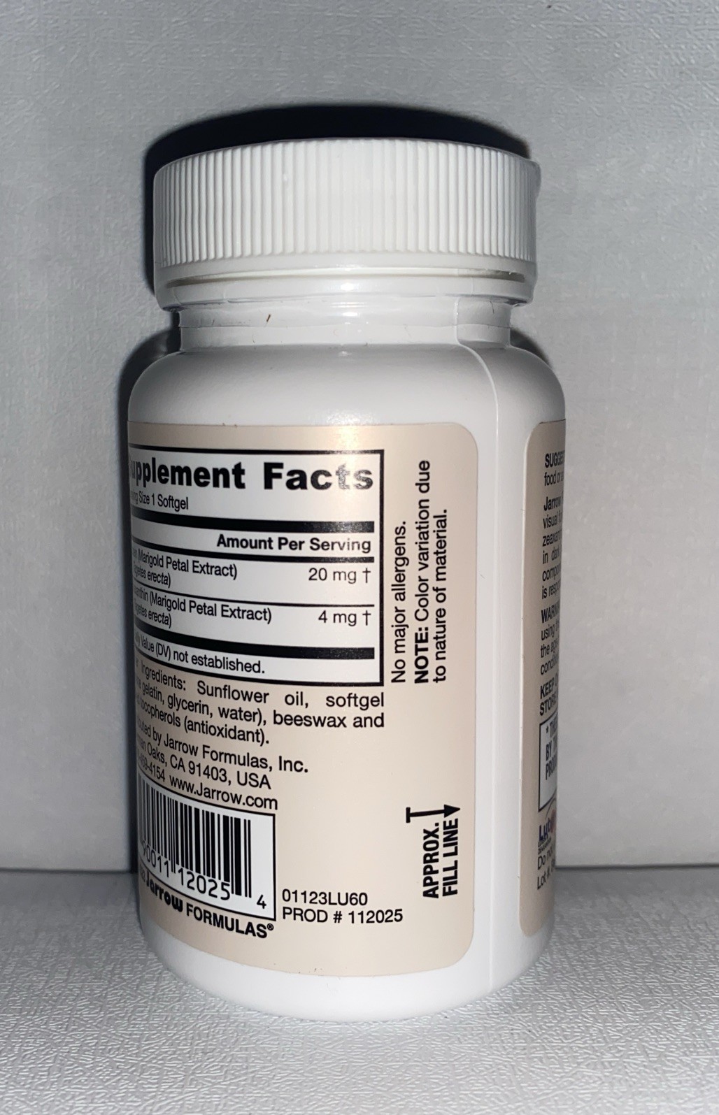 Lutein, 20 mg, 60 Softgels/ Exp 01/2026