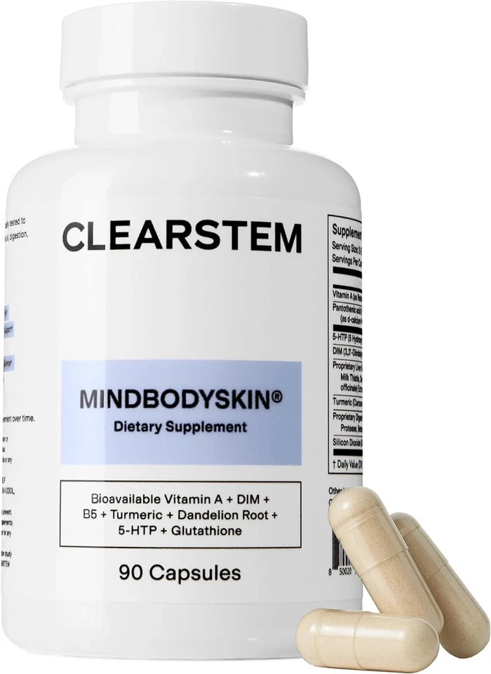 CLEARSTEM Hormonal Acne Supplement – DIM + 5-HTP – 90 Capsules