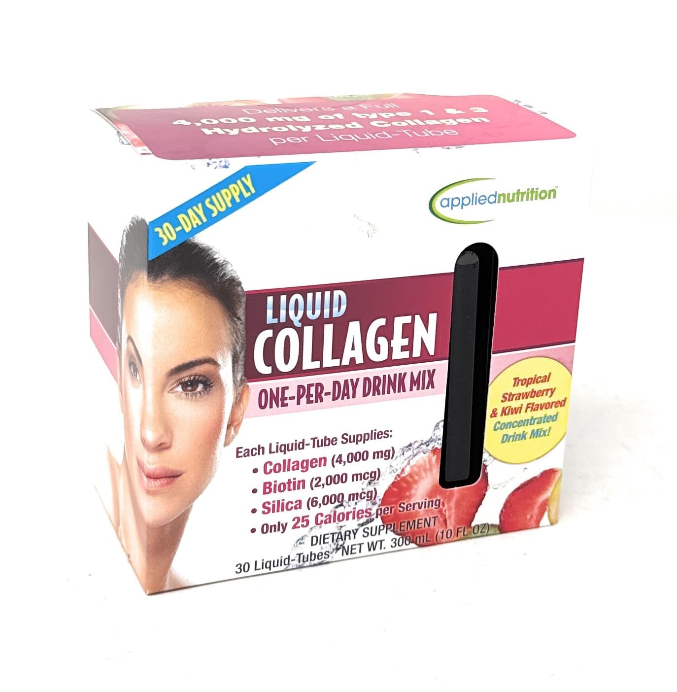 Applied Nutrition Liquid Collagen Drink Mix 4000 30 Count (Pack of 1), Red