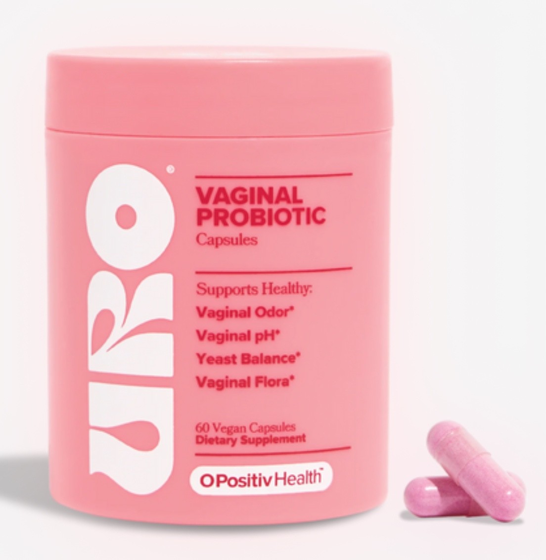 O Positiv URO pH Balance Vaginal Probiotics, 60 Capsules