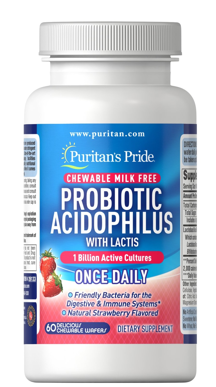Puritan’s Pride Chewable Probiotic Acidophilus with Lactis-60 Chewables