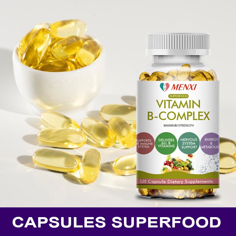 Vitamin B Complex Capsules With COQ10 – High Potency – Immune Support, 1-4 Packs