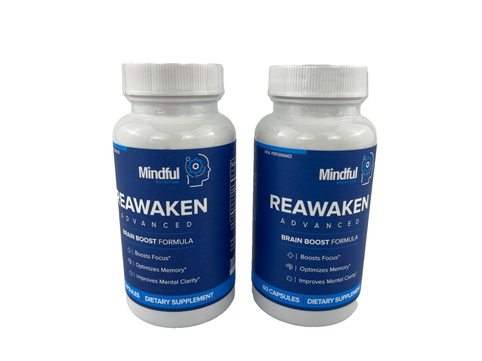 Mindful Nutrition Reawaken Advanced Brain Boost Formula 60 Capsules 01/2026 2 pk