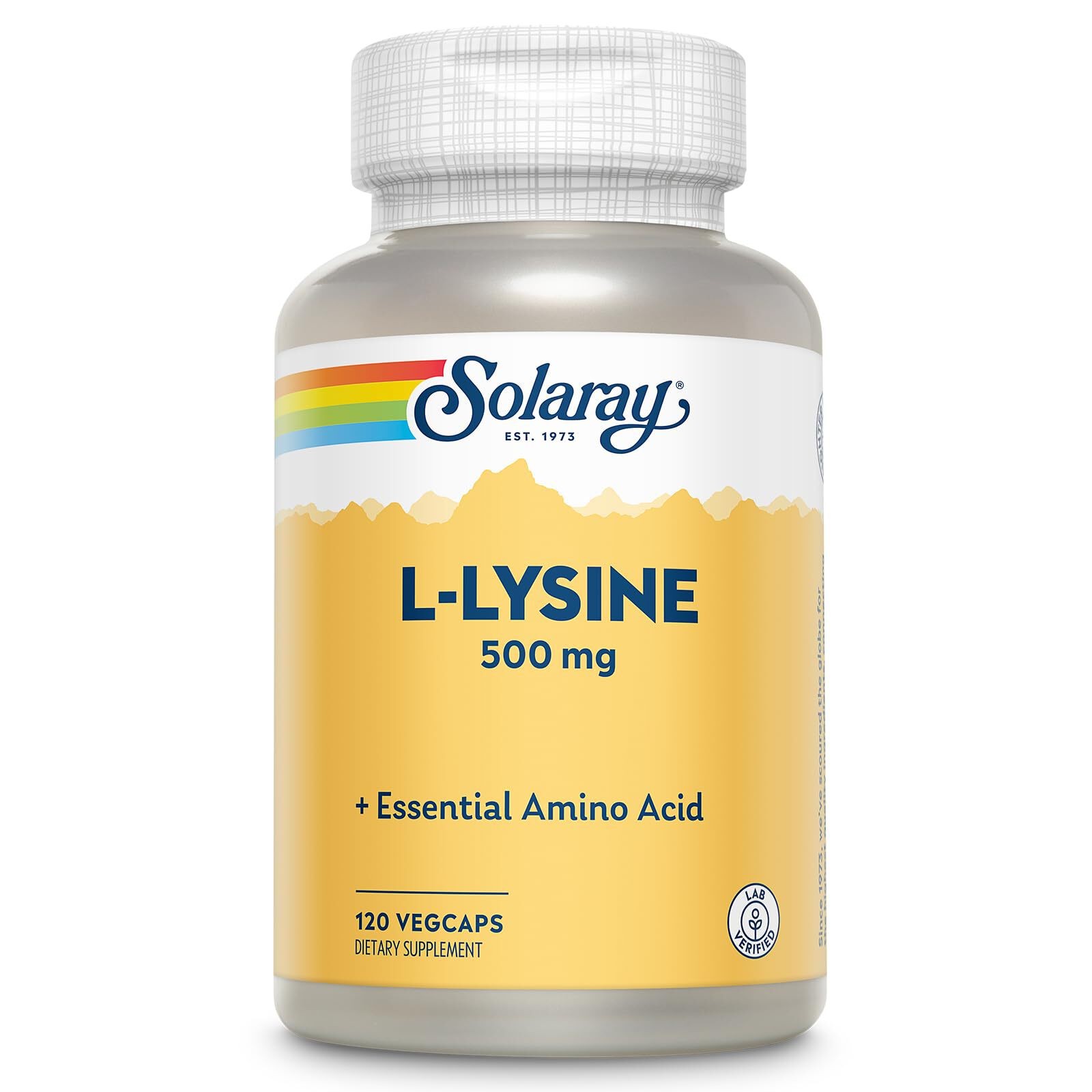 12/28 SOLARAY L Lysine 500 mg Capsules – Free-Form Essential Amino Acids Supplem