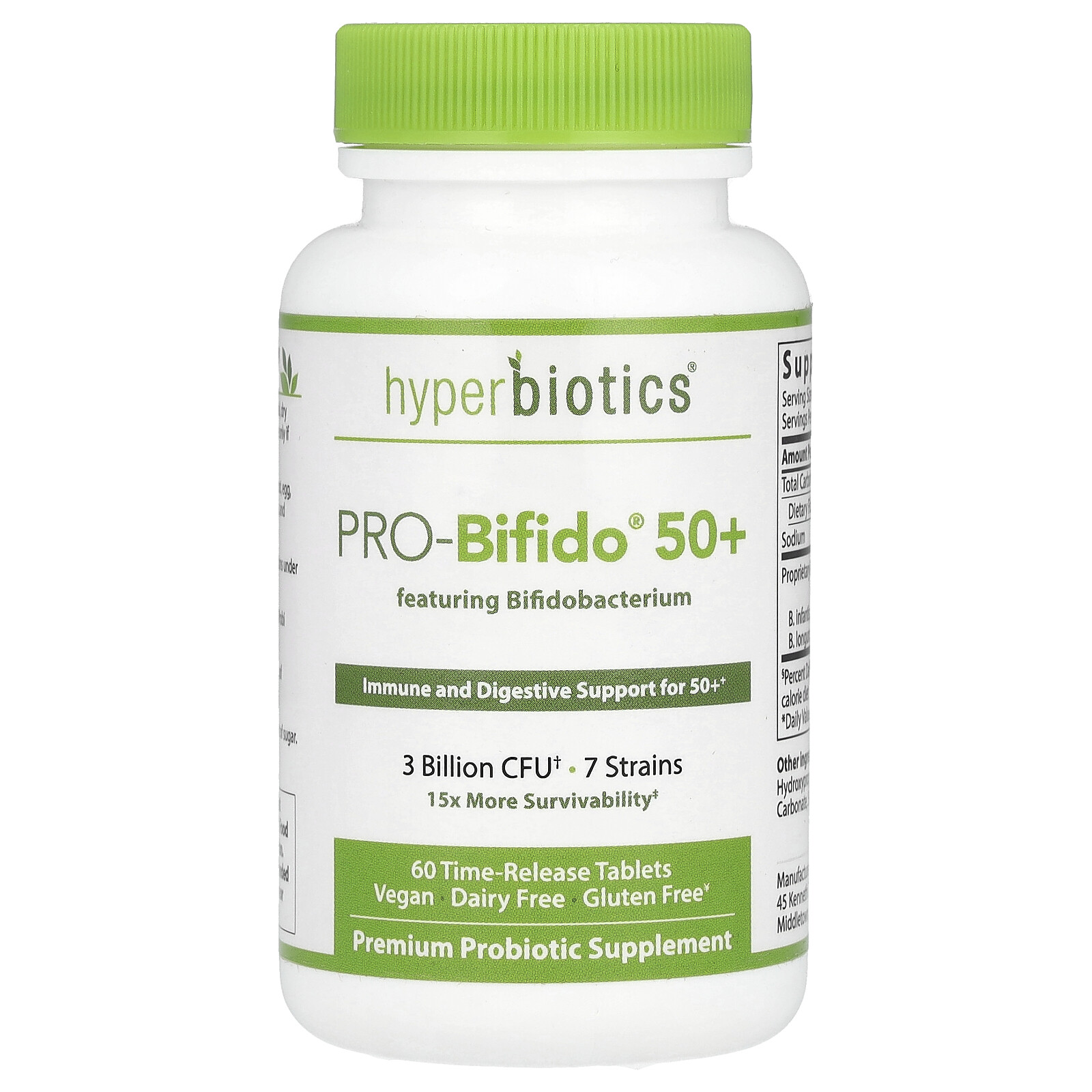 PRO-Bifido® 50+, 3 Billion CFU, 60 Time-Release Tablets