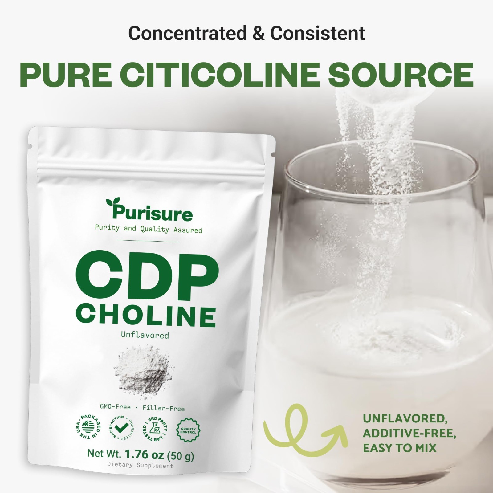 CDP Choline Powder 50g – Citicoline Supplement for Focus, Energy & Cognitive Boo