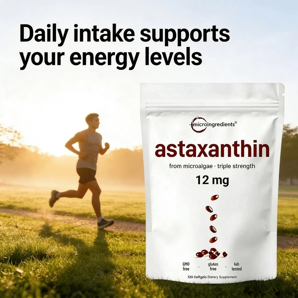 1 Pack Astaxanthin 12mg, 120 Softgels, 4 Month Supply NEW