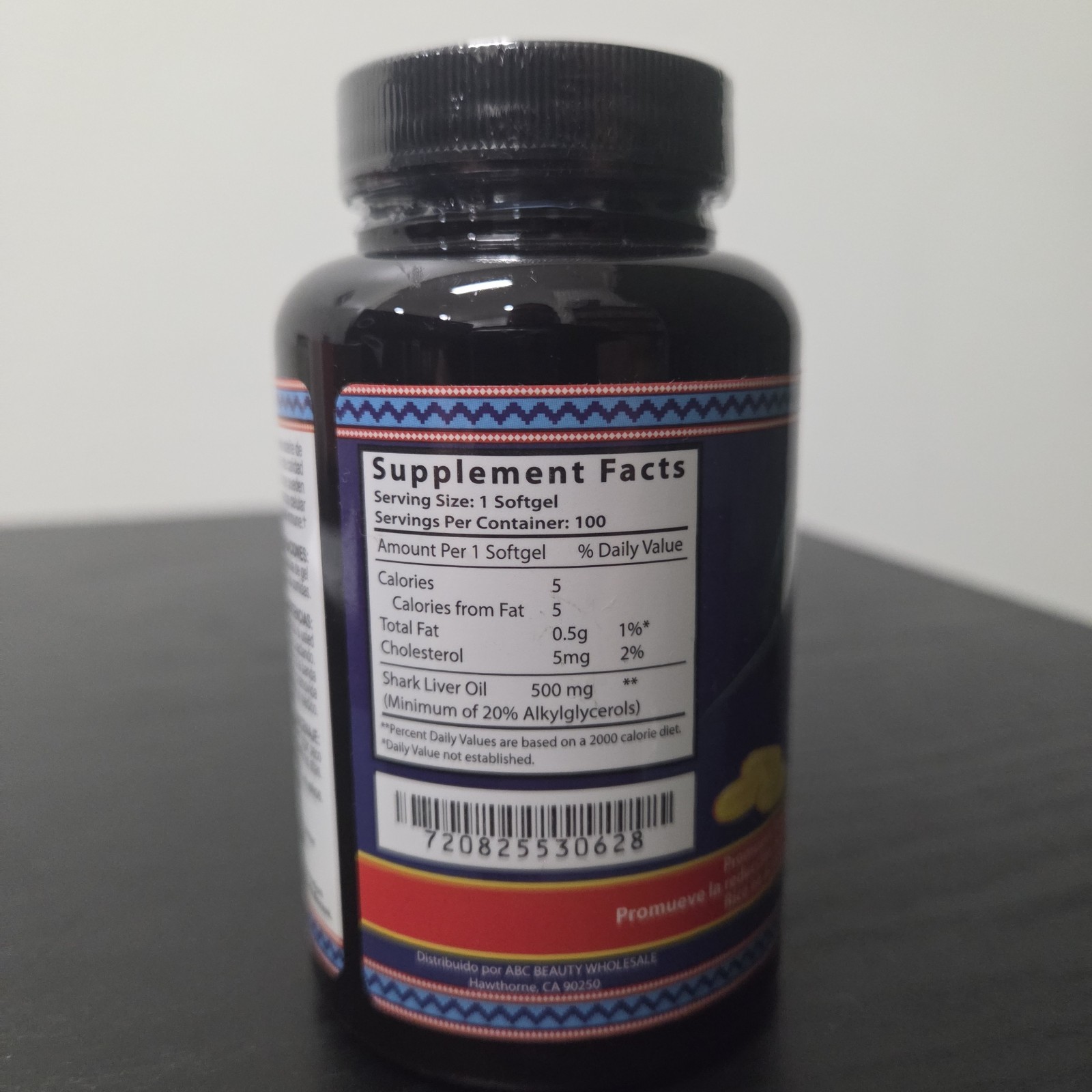 Shark Liver Oil Aceite de Higado de Tiburon 500mg 100 Gel Caps