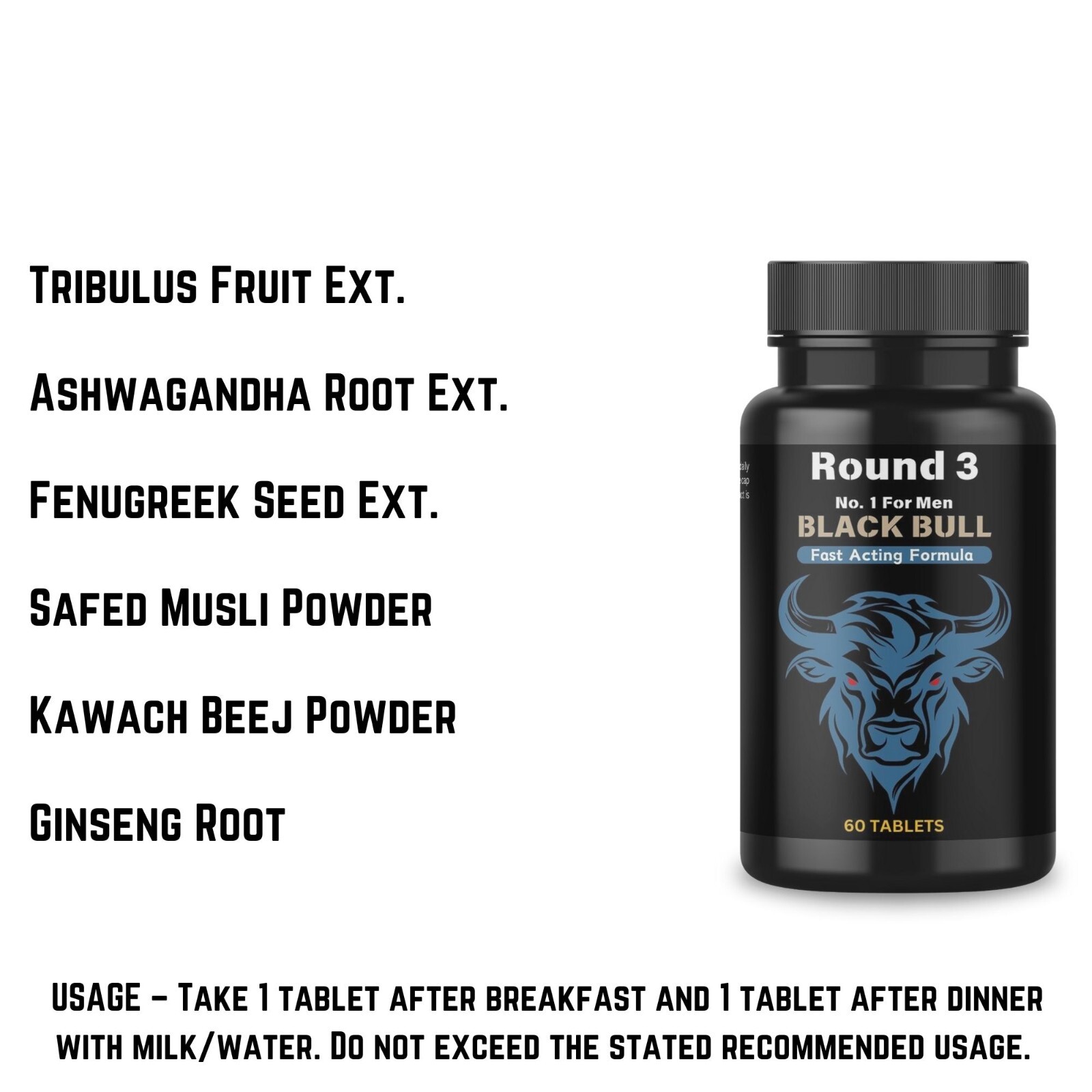 NEW . 60 Powerful Tablets Works Fast. 100% Ayurvedic Money Back Guaranteed