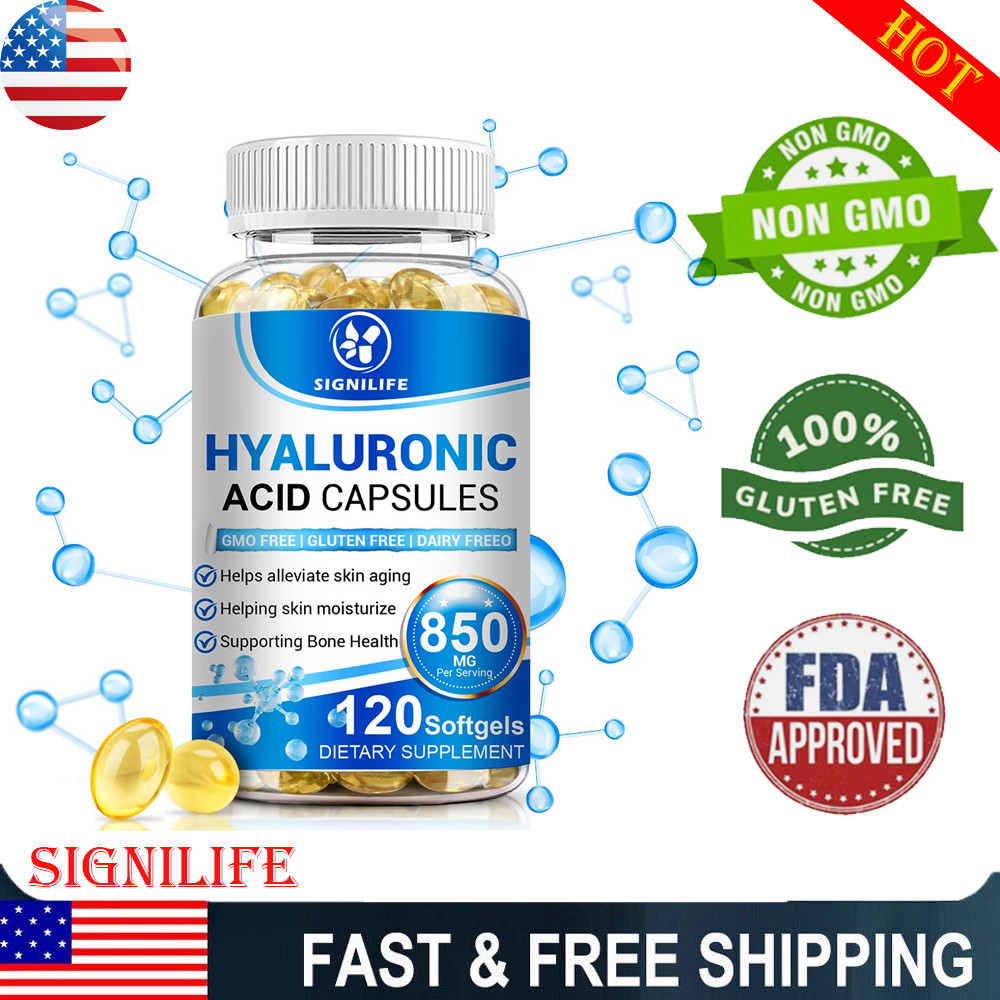Hyaluronic Acid Anti Aging Hydrating Capsules Wrinkles Fine Lines Joint Health.
