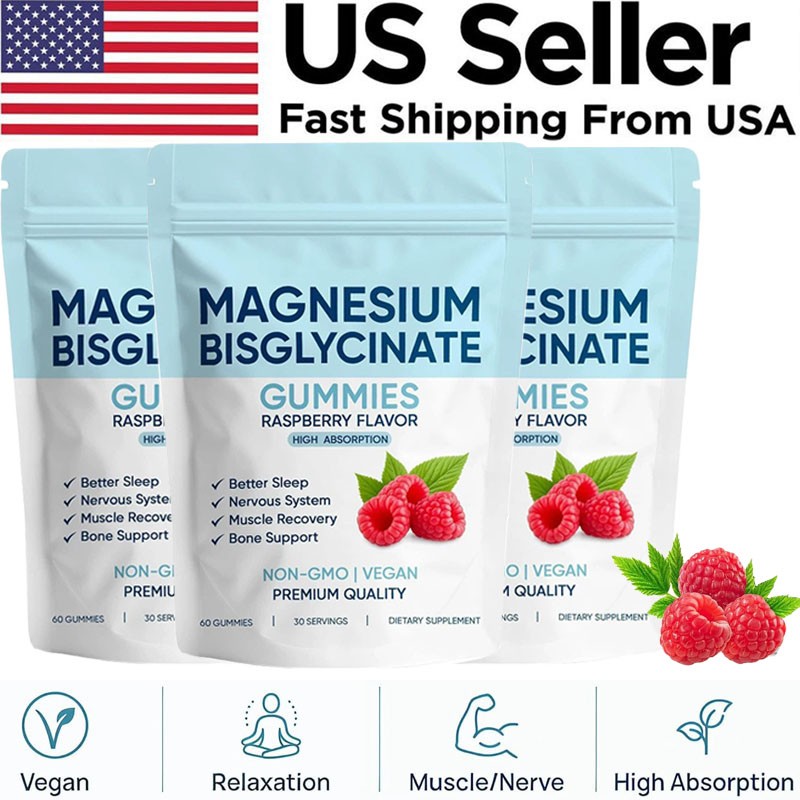 3X Magnesium Bisglycinate 60 Gummies, with 400mg Magnesium Bisglycinate Chelate