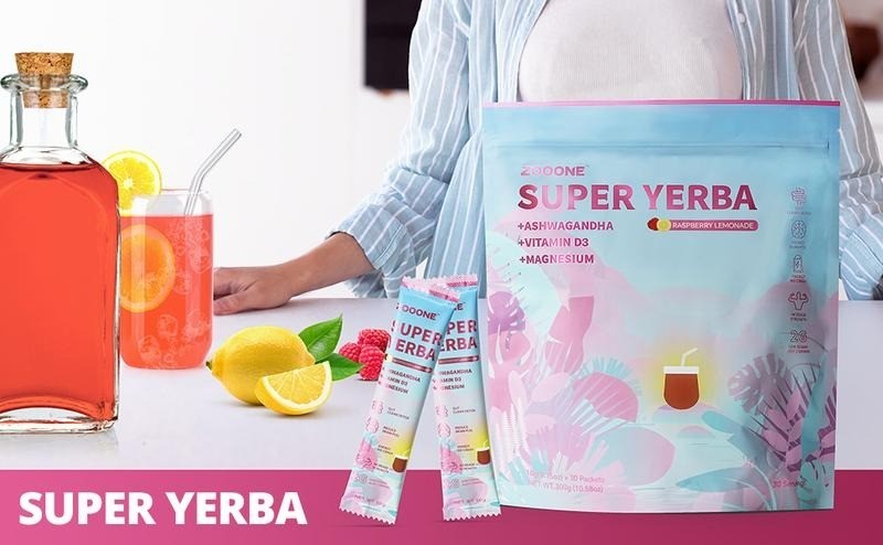 Super Yerba | Yerba Mate Instant Tea Powder | RASPBERRY LEMONADE Flavor