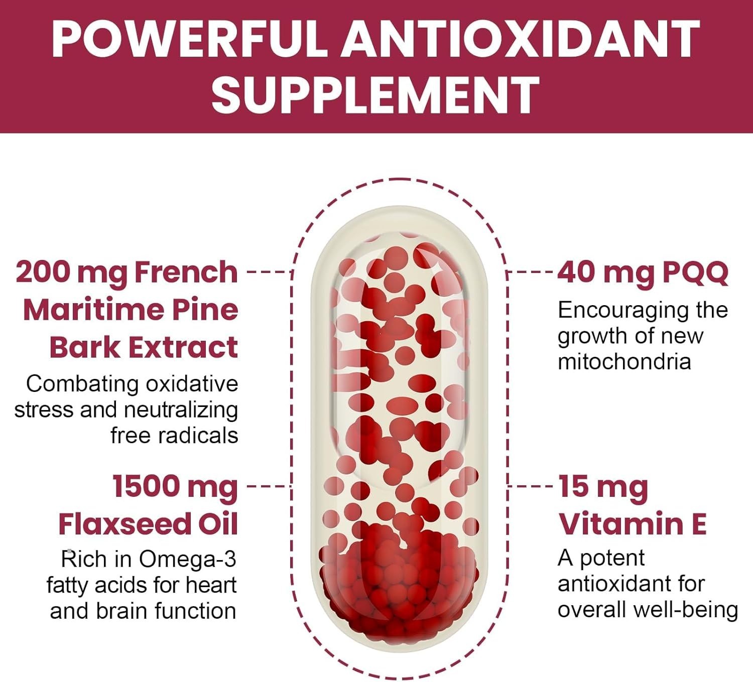 200 mg Pycnogeno with PQQ – French Maritime Extract for Heart & Vitality